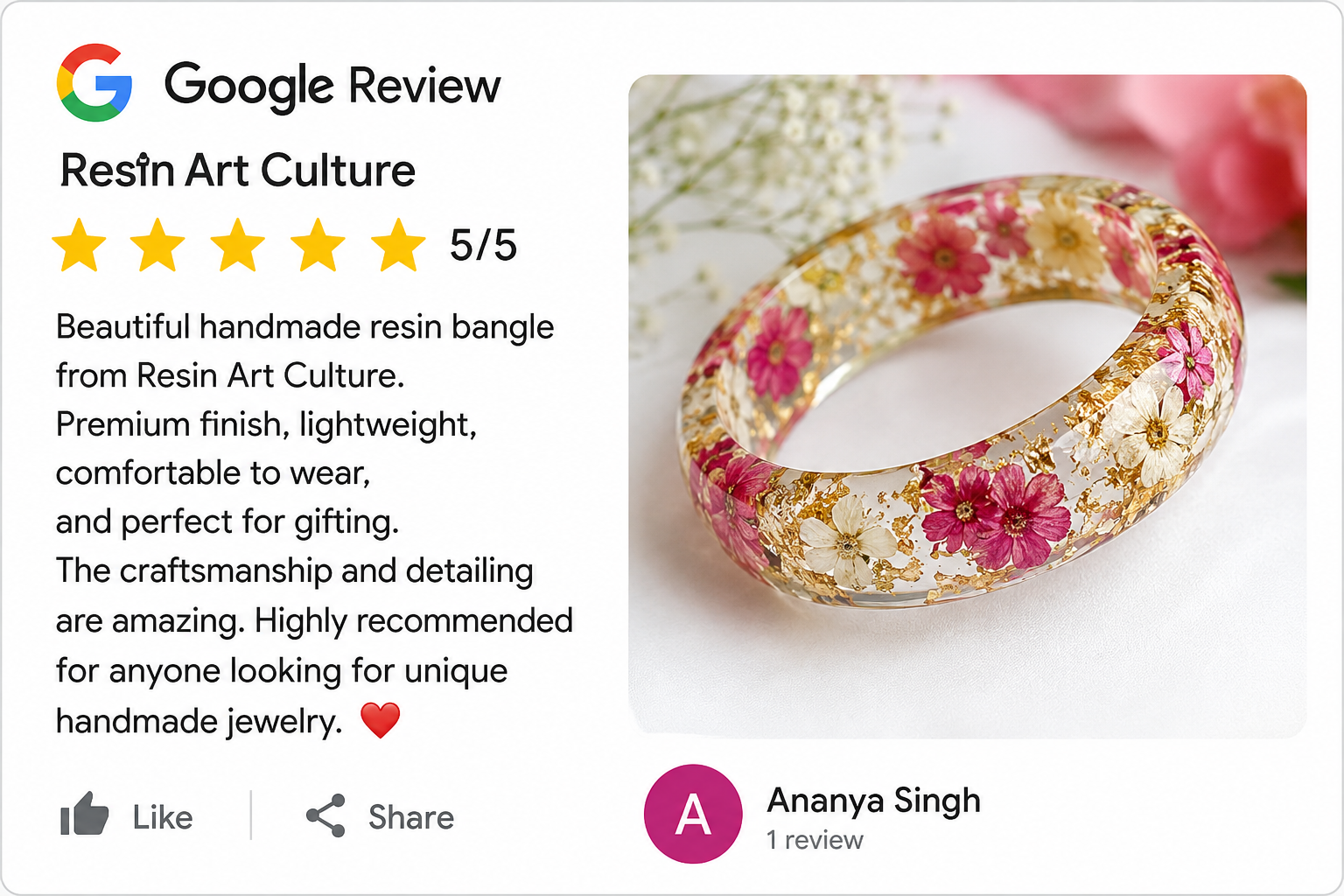 Resin Art Culture Resin Bangle Review – Handmade Elegance with a Personal Touch