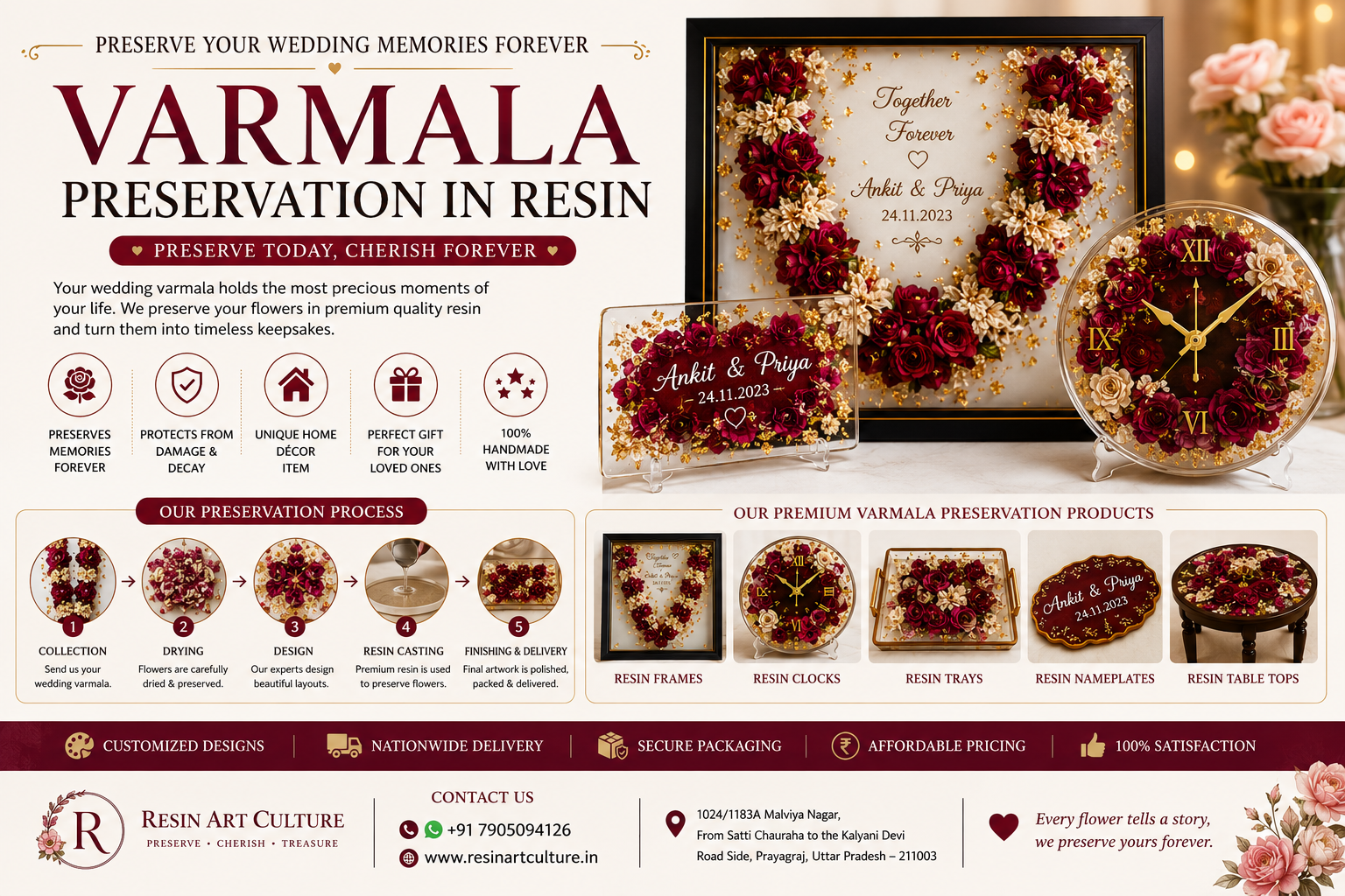 Varmala Preservation  Wedding Garland & Jaimala Preservation