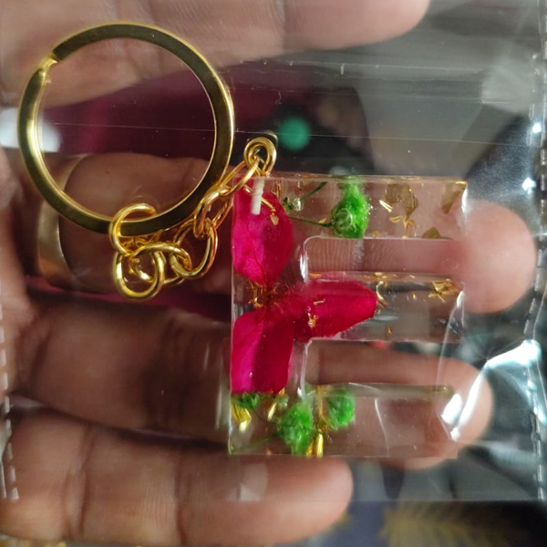 Resin Letter E Key Ring