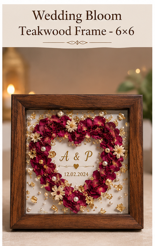 Wedding Bloom Teakwood Frame - 6×6