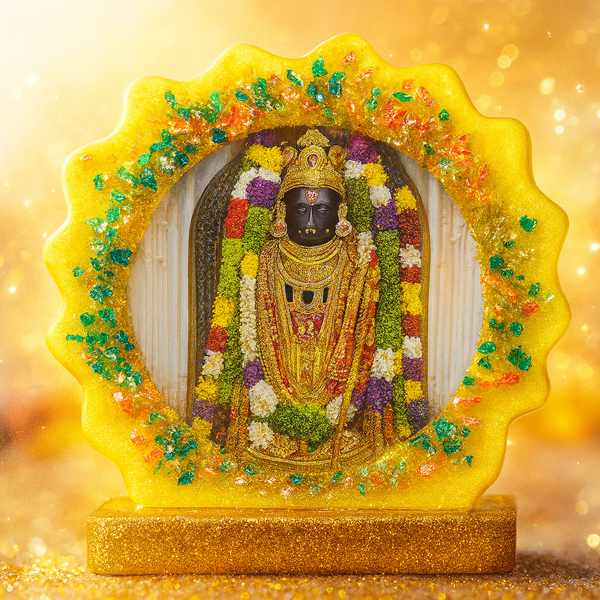 Resin Decorative Photo Frame Featuring Lord Ram – Spiritual Tabletop Showpiece