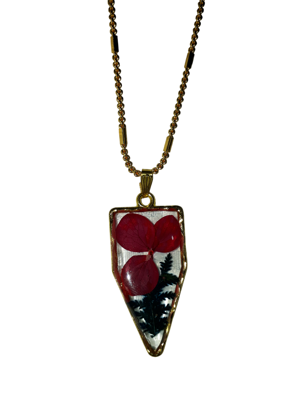 Resin Golden Chain Flower Pendant