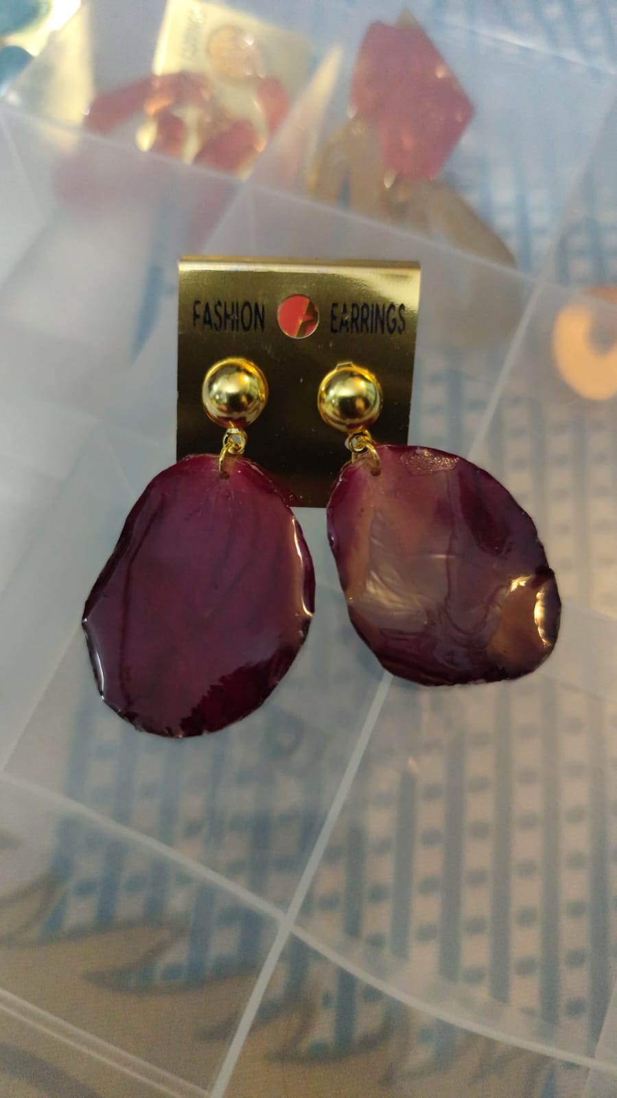 Handmade Resin Rose Petals Flower Jhumka – Elegant Ethnic Earrings for Women & Girls