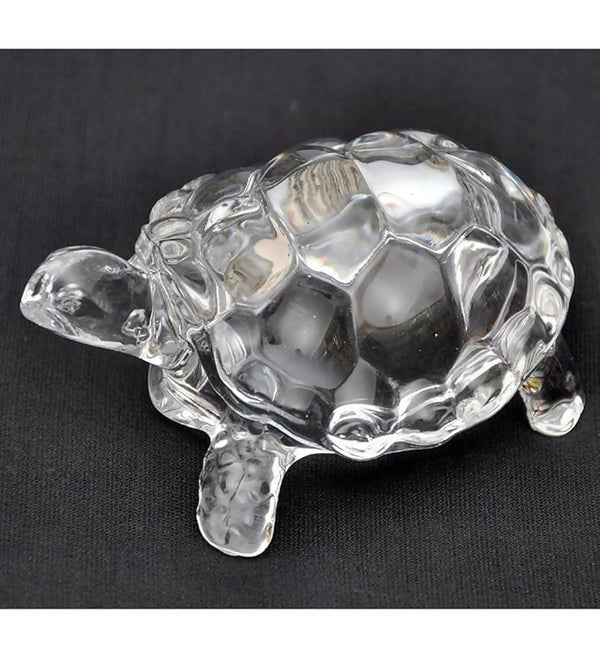 Premium Clear Crystal Glass Tortoise Figurine for Home and Office