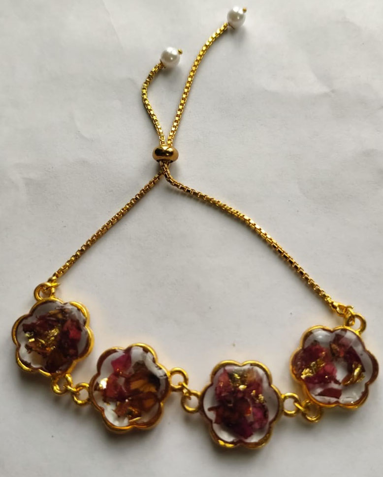 Handmade Rose Resin Bracelet