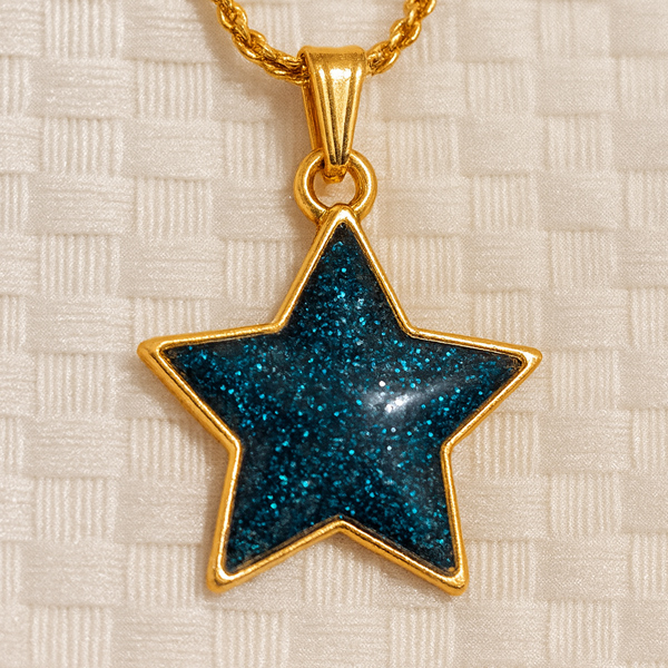 Resin Golden Chain Star Pendant