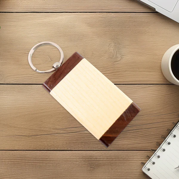 Brown Wooden Key Chain