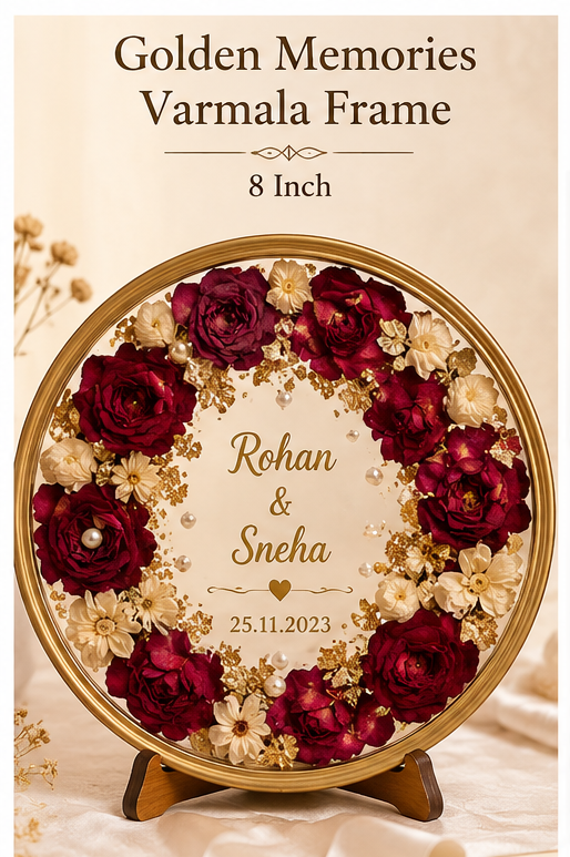 Golden Memories Varmala Frame - 8 inch