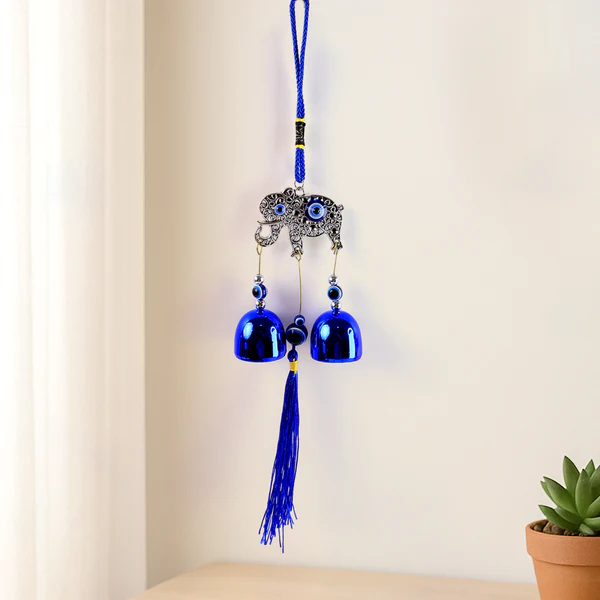 Metal Evil Eye Wind Chime with Bells – Protective Hanging for Home & Balcony
