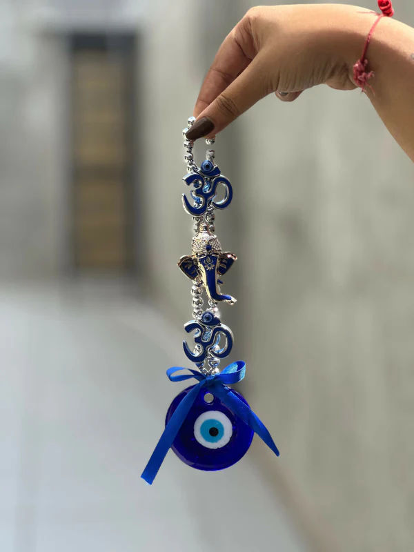 Evil Eye Wall Hanging with Om Symbol and Lord Ganesha Design